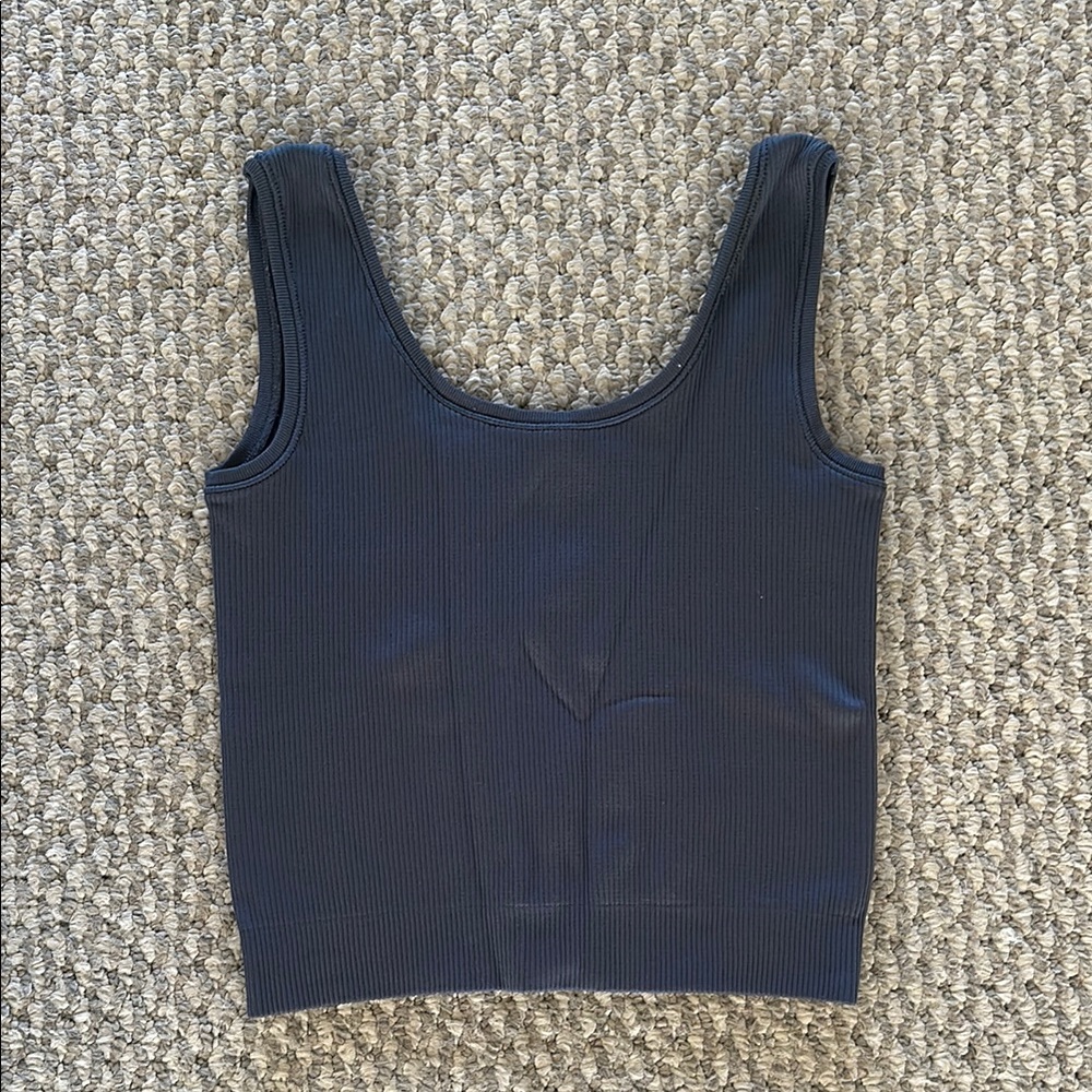 Athleta Girl Grey Ribbed Tank Top